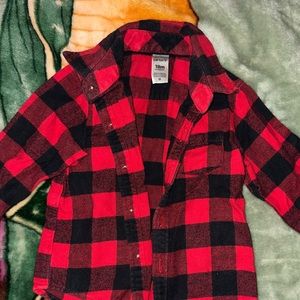 Red and black flannel for toddlers